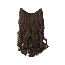 똑딱 긴머리 웨이브 부분가발, 다크브라운, 1개