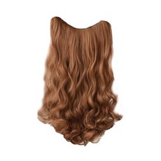 똑딱 긴머리 웨이브 부분가발, 라이트브라운, 1개