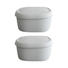 粉彩矽膠保鮮盒 M號 灰色, 2入