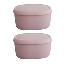 彩色矽膠保鮮盒 粉紅色 L號, 2入