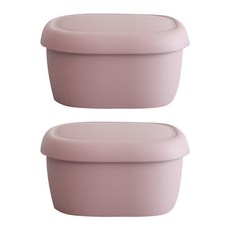 彩色矽膠保鮮盒 粉紅色 M號, 2入