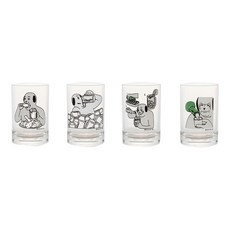 ssueim 卡通人物圖案燒啤杯 4款組, 混色, 1套
