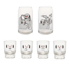 ssueim 卡通人物印花啤酒杯組 2入+燒酒杯 4入, 1套