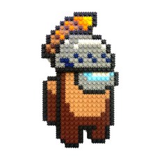 디폼블럭 어몽어스브롤 스타즈쿠키런킹덤 슈퍼마리오 동물의숲 만들기세트, 9-58 검투사(브라운), 1개