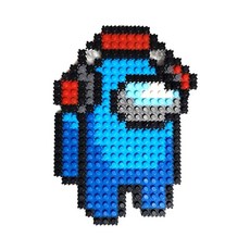 디폼블럭 어몽어스브롤 스타즈쿠키런킹덤 슈퍼마리오 동물의숲 만들기세트, 9-42 헤드셋(파랑), 1개