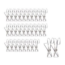 Winprice 不鏽鋼掛鉤夾, 銀色, 50個