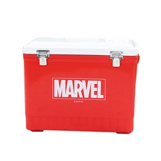 大理石紋保冷箱, 24L, 紅色