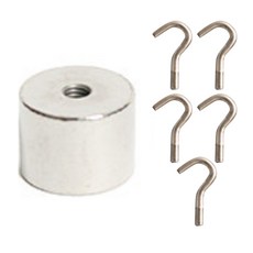 Nuat 釹磁鐵 20 x 15 毫米+掛鉤 M5 套組, 5套