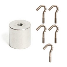 Nuat 釹磁鐵 20 x 20 毫米+小環 M6 套組, 5套