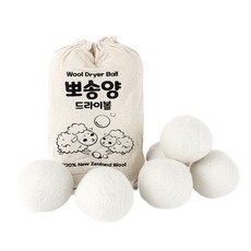 蓬鬆羊 烘衣機洗衣球 6入 + 專用收納袋, 1套
