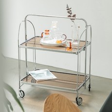 던홈 접이식 사이드 테이블, 주황(유리)