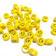 脆脆史萊姆材料 珠子工藝 10mm, 笑臉, 100個