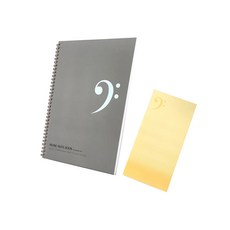 JLogue 高音譜A4筆記本+迷你五線譜便條紙組, 青銅（注意金屬色）, 1套