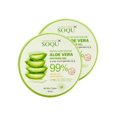 SOQU 海洋深層水保濕蘆薈舒緩凝膠, 300g, 2個