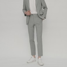 StanArd 男士羊毛混紡細格紋西裝褲