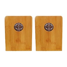 원목 전통문양 북앤드 2p, 우드