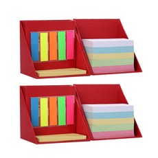 루시아이 올인원 연필꽂이 세트, 레드 (메모지포함), 2세트