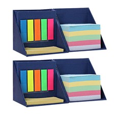 루시아이 올인원 연필꽂이 세트, 블루(메모지포함), 2세트