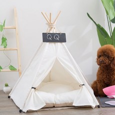 寵物用室內帳篷+靠墊, 白色的