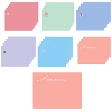 可愛動物字母信封 6 種 x 20p 套裝, 混色, 1套