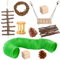 倉鼠木製玩具隧道組, 單色, 1套