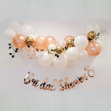 올리브파티 벌룬 클라우드 브라이덜샤워 세트, 로즈골드, 1세트