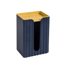 復古線條面紙盒, 海軍藍, 1個