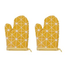 北歐布質烤箱手套 V04, 黃色的, 2個
