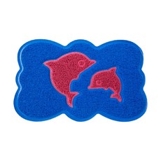 繪圖圓形海豚動物圖案設計墊, 藍色