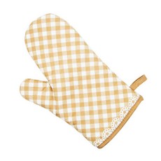 Junda Pest粉彩格紋烤箱手套, 黃色的, 1個