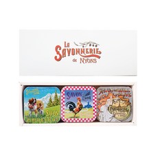 Savonnerie 手工皂 沐浴皂 特殊香氛鐵盒 3件組, 1組