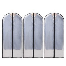 의류 먼지커버 블랙 60 x 140 cm, 3개, 1개입