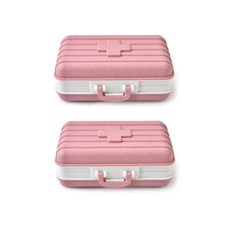 Itgom 便攜式藥盒盒粉色, 2個, 粉色, 10*7.5*3.8cm