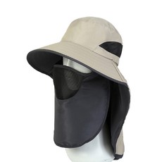 夏季透氣護頸防風防曬帽, 淺褐色的
