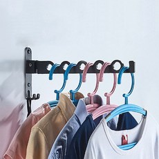 Hanttam工作室 壁掛式多功能晾衣架, 1個, 黑色