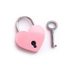 Pop MINDS愛心粉色鎖 中型, 1個