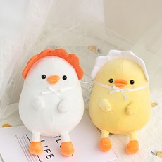 Nature Times鴨子公仔靠枕玩偶 2件組, 白色, 黃色