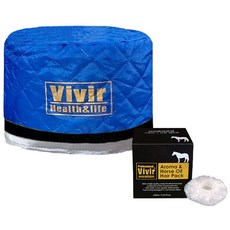 Vivir 電熱護髮帽+香氛馬油髮膜+拋棄式浴帽, 藍色（發帽）, WH-1