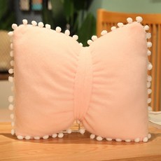 Potegar緞帶裝飾靠枕, 粉色的