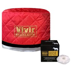 Vivir 電熱護髮帽+香氛馬油髮膜+拋棄式浴帽, 紅色（發帽）, WH-1