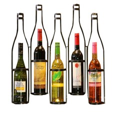 掛式復古風格紅酒架, 黑色, 1個