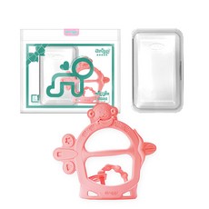 앙쥬 손목 치발기 + 케이스, 노꼭지, 원숭이 핑크, 1개