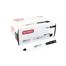 JUSTCLICK 按壓式白板筆 L, 黑色, 12支