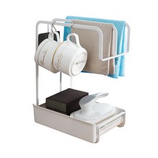 Aroi壁掛式抹布架廚房置物架, 白色的, 1個