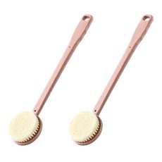 팝마인즈 목욕용 긴 등 샤워타월 소프트 브러시, 핑크, 2개, 1개입