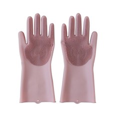 Dijikon粉彩矽膠菜瓜布手套, 隨機發貨, 2個