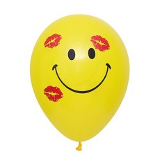 Sempertex 微笑表情印花氣球 30cm 12入, 黃色的, 2個