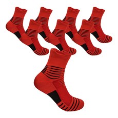 홈카롱 통풍 보온 등산 긴목 양말 8켤레, 레드