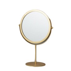 심플 메탁 원형 목이긴 탁상거울, 골드