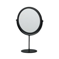 심플 메탁 원형 목이긴 탁상거울, 블랙